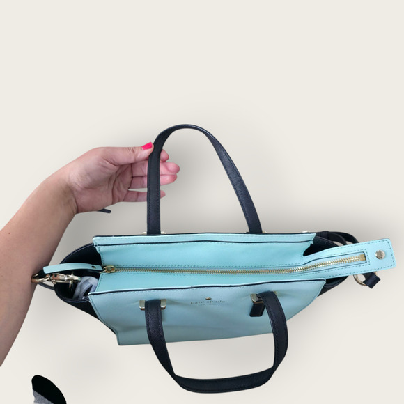Kate Spade New York Cedar Street Small Hayden Top Handle Bag Aqua Black OS - Picture 4 of 16